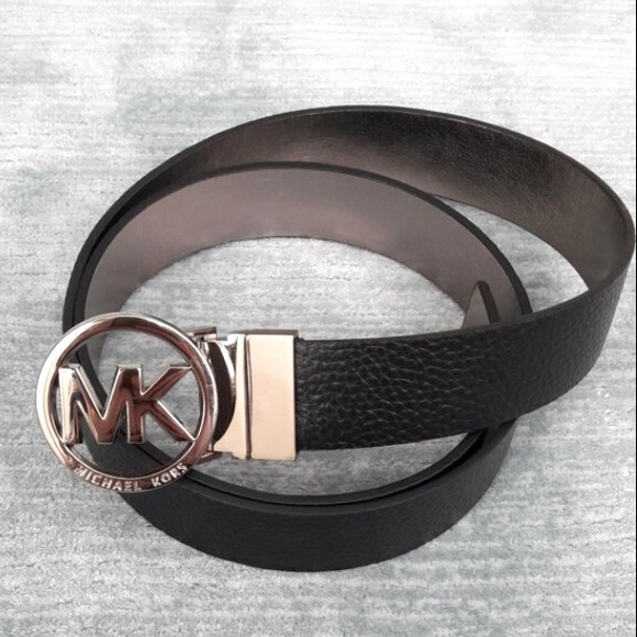 Michael Kors Accessories - Michael Kors BlackMetallic Leather Reversible Belt